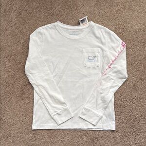 Vineyard Vines White Long Sleeve Tee Classic Cotton